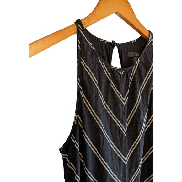 J.Crew Linen Maxi Dress Size 4 Tall Black White Summer Boho minimalist B4 - Picture 4 of 10